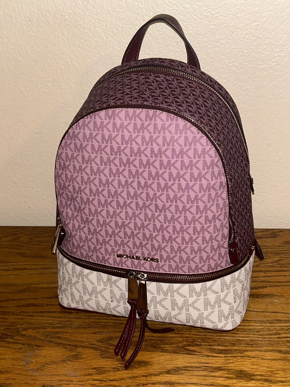 Michael Kors Rhea Medium Color-Block Signature Logo Backpack - Picture 2 of 16